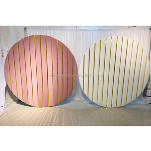 Telones de Fondo Circulares Redondos y Lisos de Color Rosa para Fiestas, Telón de Fondo de Terciopelo, Pared de Terciopelo para Decoración de Quinceañeras - Product Image 2