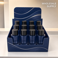 Botol Parfum Kaca Kosong 30ml Custom dengan Tutup Perak, Kotak Display Kardus, Botol Isi Ulang Grosir Logo Custom