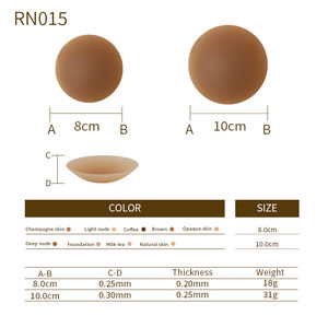 医療 グレード の 粘着 剤 を 使用 した、べたつかない 半 シリコン製 ニップル カバー、再利用 可能 な 下着 用 パッチ - Product Image 6