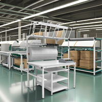 Station d'emballage industrielle en acier, plan de travail d'emballage industriel W1200xD940mm Bodur Industrial pour l'expédition et la logistique