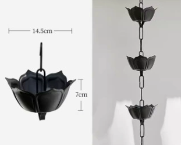 fleur en aluminium noir 3