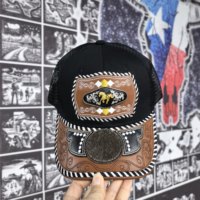 Gorra de Béisbol Unisex con Logo 3D de Metal Estilo Occidental, Estampado en Serigrafía, Cierre a Presión, Moderna, de Mezclilla, Lona, Jersey y Malla para Exteriores