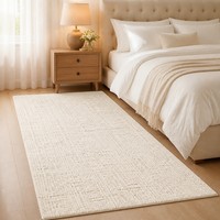 Tapis imperméable pour salon et chambre à coucher, couleur unie, nouveau, sans lavage, essuyable, en soie de diatomée de qualité supérieure, style crème, tapis de chevet