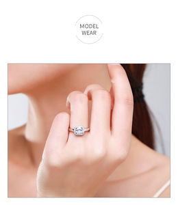 Anillo de plata de ley S925, conjunto de lujo de moda femenina, anillo de boda de <span class=keywords><strong>diamante</strong></span> simulado de 1 quilate, red Ins, judío en <span class=keywords><strong>vivo</strong></span> transfronterizo <span class=keywords><strong>rojo</strong></span> - Product Image 2