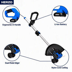 HERZO Tondeuse à gazon sans fil alimentée par batterie au lithium 20V DIY Grade Tondeuse à gazon et débroussailleuse pour l'entretien du jardin - Product Image 3