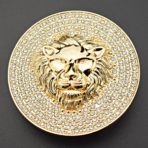 High Quality Inner Size 39mm Customized Zinc Alloy lion Head Western Name Plate <strong>Belt</strong> <strong>Buckle</strong> - Product Image 1