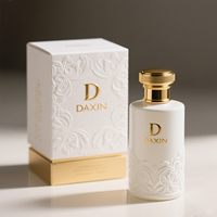 Flacon de parfum cylindrique en verre exquis avec couvercle en alliage de zinc, 50 ml, 100 ml, flacons de parfum de luxe en verre avec boîte à capuchon doré