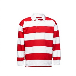 Camisa Casual de Manga Larga a Rayas Rojas y Blancas para Hombre, Cuello con Botones, Manga Larga, Tela Popelina Transpirable, Ropa de Primavera - Product Image 2