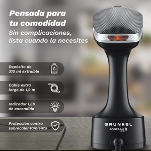 Défroisseur vapeur vertical 1600W, capacité 310 ml, avec brosse et réservoir d'eau - Product Image 4
