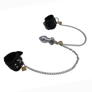 Fetish Fantasy Bondage Gear <span class=keywords><strong>BDSM</strong></span> Juguetes sexuales Negro Sexy Puños de mano y tapón anal para mujeres - Product Image 6