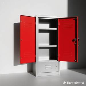 ארון מתכת מודרני אדום למסדרון קטן - Product Image 4