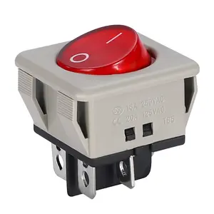Interrupteur à bascule deuxième vitesse à quatre broches avec lumière rouge interrupteur électrique carré KCD