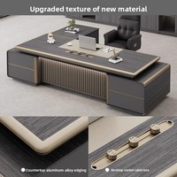 Bureau de direction de luxe personnalisé, chaise de PDG moderne, combinaison bureau et chaise pour directeur général, bureau simple en PVC pour usage commercial