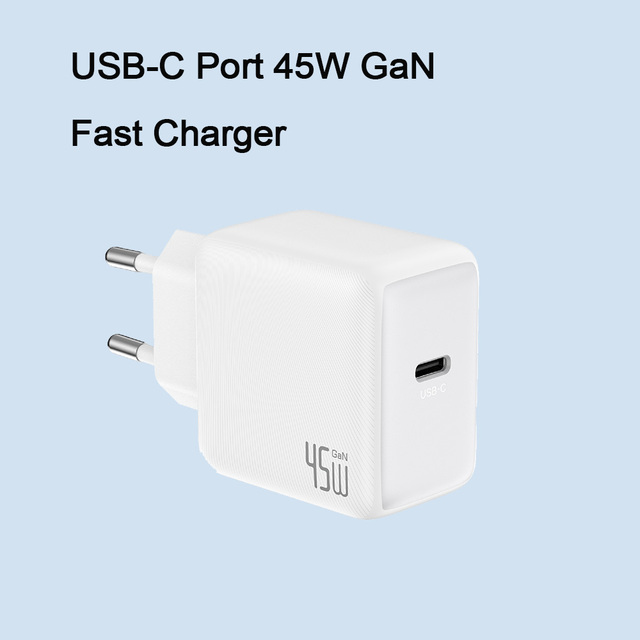 GaN Technology 45W USB-C Fast Charger PD 3.0 5V/3A PPS Adapter Ultra-Compact for Laptop Mobile Phone