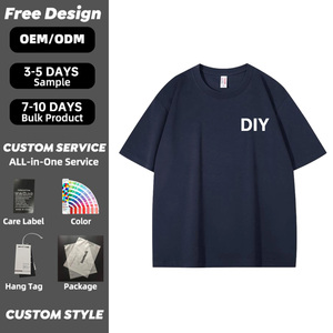 100% Cotton Drop Shoulder T Shirt 280gms Heavy Cotton T Shirt Men Plain Cotton Shirt Custom Puff Printing - Product Image 1