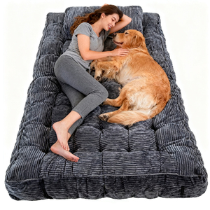 Umwelt freundliches großes Hunde bett Sofa Menschliches Haustier bett Tragbares Kompression ssofa Hunde matte Klappbarer bequemer Vakuum-Roll beutel - Product Image 1