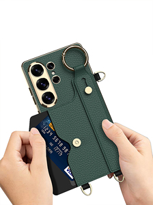 Suitable for Samsung S26ultra phone case, wristband, <b>chain</b>, women's high-value card bag, wallet, leather case, hanging <b>rope</b> - Product Image 3