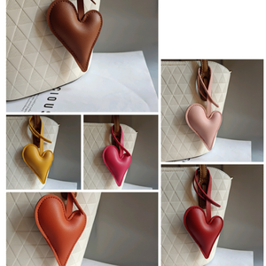 Hình trái tim quyến rũ muti-màu sắc tinh tế PU tình yêu mặt dây chuyền PU da trái tim dây túi Mặt dây chuyền Móc chìa Khóa Sáng Tạo dễ thương Phụ kiện túi - Product Image 6