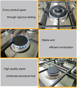 Fornello a Gas a <span class=keywords><strong>4</strong></span> Fuochi con Pannello in Acciaio Inox e Vetro Temperato Nero per Uso Domestico e Alberghiero con Dispositivo di Protezione Antispento - Product Image 4
