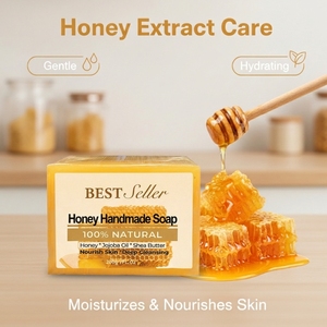 Savon au miel OEM en gros 200g, au beurre de karité et de jojoba, nettoyage en profondeur et nourrissant pour le visage et le corps, tous types de peau, conforme CPNP UE, logo personnalisé - Product Image 2