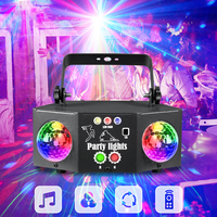 WUZSTAR-Lámpara LED de discoteca con bola mágica doble, sonido RGB y control remoto para eventos navideños, iluminación decorativa láser para DJ