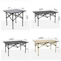 OEM Table pliante portable d'extérieur Rouleau d'oeufs moderne BBQ Lumière de pique-nique Mobilier de camping Pliable en métal bon marché pour salle à manger et hôtel