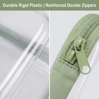 Pochette zippée rigide transparente en PVC 10x8 pour organiser les articles de toilette