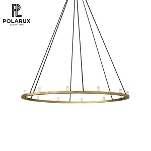 Lustre minimaliste de style géométrique en laiton avec anneaux ronds et cylindres en verre dépoli, décoratif haut de gamme, modèle <span class=keywords><strong>Rennes</strong></span> - Product Image 1