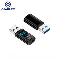 Adaptateur OTG USB-A vers USB-C, adaptateur de transfert de données et de charge USB vers Type-C, connecteur USB femelle vers Type-C mâle 10 Gbps, avec affichage LED