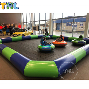 Piste de voitures tamponneuses gonflables, piste de course de voitures électriques, jouets pour enfants, piste de course de voitures tamponneuses noires, karting - Product Image 1