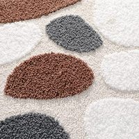 Kieselstein-Design Badematten Superweiche Mikrofaser Saugfähiger Teppich Waschbares Badematten-Set für Badewanne und Dusche