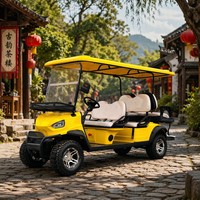Voiturette de golf électrique 6 places pour hôtel, navette, complexe hôtelier et visites touristiques, configuration 4+2, moteur 4.0kW, vitesse 35km/h, couleur et logo personnalisables, direct usine OEM