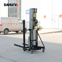 Plataforma Elevadora Manual de Aleación de Aluminio de Alta Resistencia DAHUI, Tipo Mástil, Capacidad de 250 kg, Ruedas de Poliuretano para