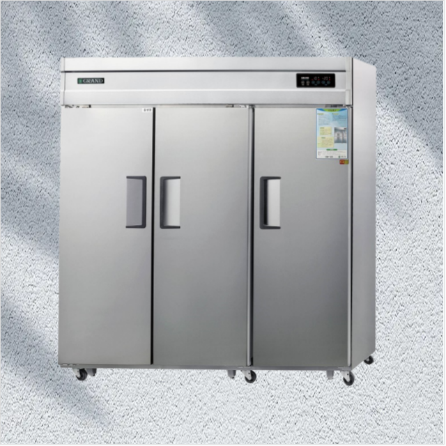 WOOSUNG Fan Cooling Reach-In 65cuft Refrigerators 3 Doors Stainless Steel Digital Commercial 9 Shelves Automatic Defrost