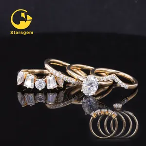 starsgem different design band jewelry D color VS VVS moissanite stone engagement ring