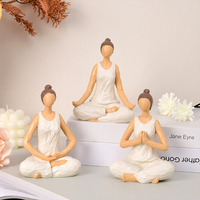 Statue de méditation élégante en résine, cadeau zen apaisant, décoration artistique pour salle de thé, accent artistique pour la maison