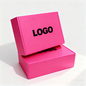 제조업체 사용자 정의 로고 핑크 골판지 골판지 접이식 드레스 의류 배송 우편함 - Product Image 1