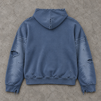 Sweat-shirt à capuche vintage pour homme, délavé, déchiré, surdimensionné, style streetwear, avec logo personnalisé