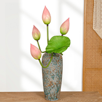 Fleur de lotus artificielle de haute qualité, longue durée, imperméable, fausses fleurs pour Thanksgiving, la remise des diplômes, Noël, décoration de la maison