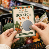 Cartes à gratter personnalisées sur mesure avec impression sérigraphique pour promotions en supermarché en carton