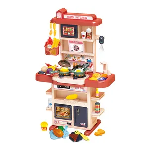 홈 주방 장난감 세트 해피 요리 전기 척 어린이 원더 플라스틱 음식 키즈 테이블 하우스 놀이 장난감