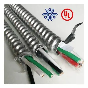 Cable de cobre para iluminación MC, cable blindado con revestimiento de Metal, 14/3, 12/3, BX, UL 1569, No.E 466697, 600V