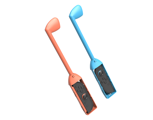 YLW Golf Clubs Case for for 2 Joycon Controller with Real Hitting Touch ABS Plastic Golf Games Accessories