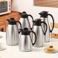 2L Teko Kopi Air Teh Teko Susu Dispenser Ketel 68Oz Termos Baja Tahan Karat Teko Kopi Berdinding Ganda Termos Vakum