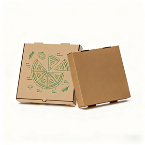 Caja de pizza Logotipo personalizado Caja de papel de grado alimenticio de dibujos animados elegante con logotipo Tienda de pizza Caja de embalaje de alimentos - Product Image 3