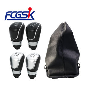 Poignée de levier de vitesses manuelle à 5 vitesses FCGSK avec cache-poussière, couvercle de coffre noir argenté pour Ford Fiesta 2008 2012 - Product Image 1