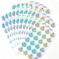 Autocollant holographique transparent rond en vinyle PET A4 avec logo code-barres argenté imprimé, à gratter, pour bougies et artisanat