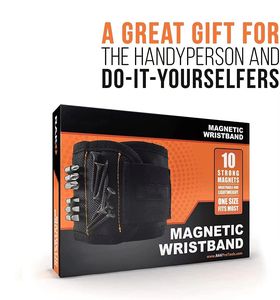 กำไลข้อมือแม่เหล็กสำหรับผู้ชายและผู้หญิง,พร้อมแม่เหล็กแข็งแรง10อันสำหรับยึดตะปูและดอกสว่านเป็นของขวัญวันพ่อ - Product Image 5