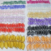 Appliques en fil métallique 3D faites à la main, ornées de strass colorés, de feuilles et de perles de cristal, pour robes de mariée et de bal