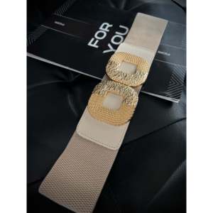 Ceinture élastique pour femme Fiori avec boucle à fermoir doré, ceinture en métal décontractée pour un usage quotidien - Product Image 3